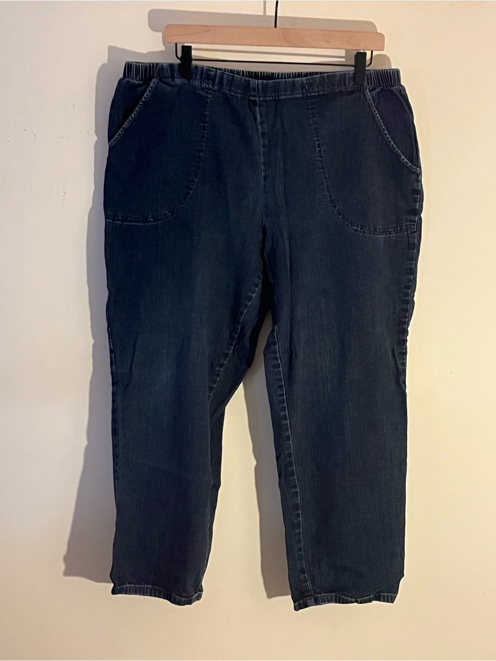 Elastic Waist Dark Blue denim jeans - Picture 2 of 4